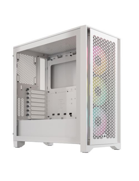 Corsair iCUE 4000D RGB AIRFLOW Gaming Case w/ Glass Window  E-ATX  3x AF120 RGB Fans  High-Airflow Front  USB-C  RGB Controller  White