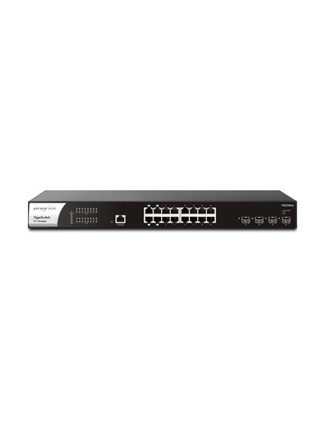 DrayTek VSPQ2200XB-K VigorSwitch PQ2200xb 16 Port 2.5 GbE POE+ Managed Layer 2+ Switch with 4x POE++ Ports and 4x 10GbE SFP+ Ports