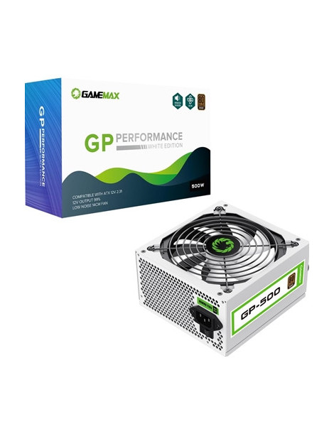 GameMax GP-500 500W 80 Plus Bronze Certified Power Supply Unit with Ultra Silent 140mm White Fan  High Efficiency  and Reliable Performance for Gaming and Office PCs