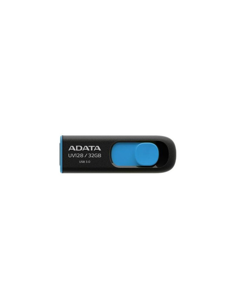 ADATA 32GB UV128 USB 3.0 Memory Pen  Retractable  Capless  Black & Blue