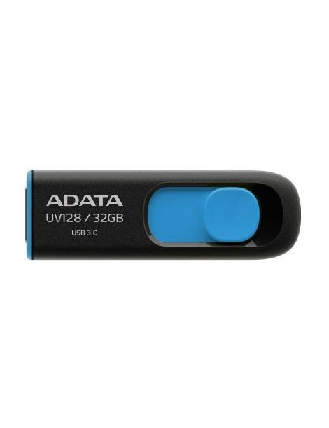 ADATA 32GB UV128 USB 3.0 Memory Pen  Retractable  Capless  Black & Blue