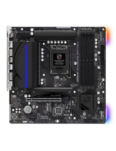 Asrock B760M PG RIPTIDE  Intel B760  1700  Micro ATX  4 DDR5  HDMI  DP  2.5G LAN  PCIe4  RGB  2x M.2