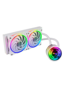 Akasa SOHO 240 Dawn Edition 240mm ARGB Liquid CPU Cooler  RGB Controller  Dual Radiator  PWM Fans  White