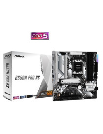 ASRock B650M Pro RS AMD AM5 Socket Motherboard  Micro-ATX  4x DDR5 Slots  3x M.2 Sockets  2x USB-C Port  Fitted I/O Shield  2.5GbE LAN  1x DisplayPort / 1x HDMI Port