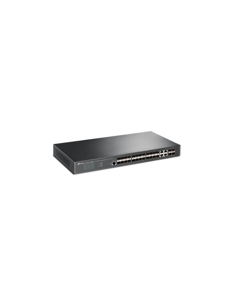 TP-LINK (TL-SG3428XF) JetStream 24-Port SFP L2+ Managed Switch w/ 4 10GE SFP+ Slots  Dual Redundant PSUs  Rackmountable