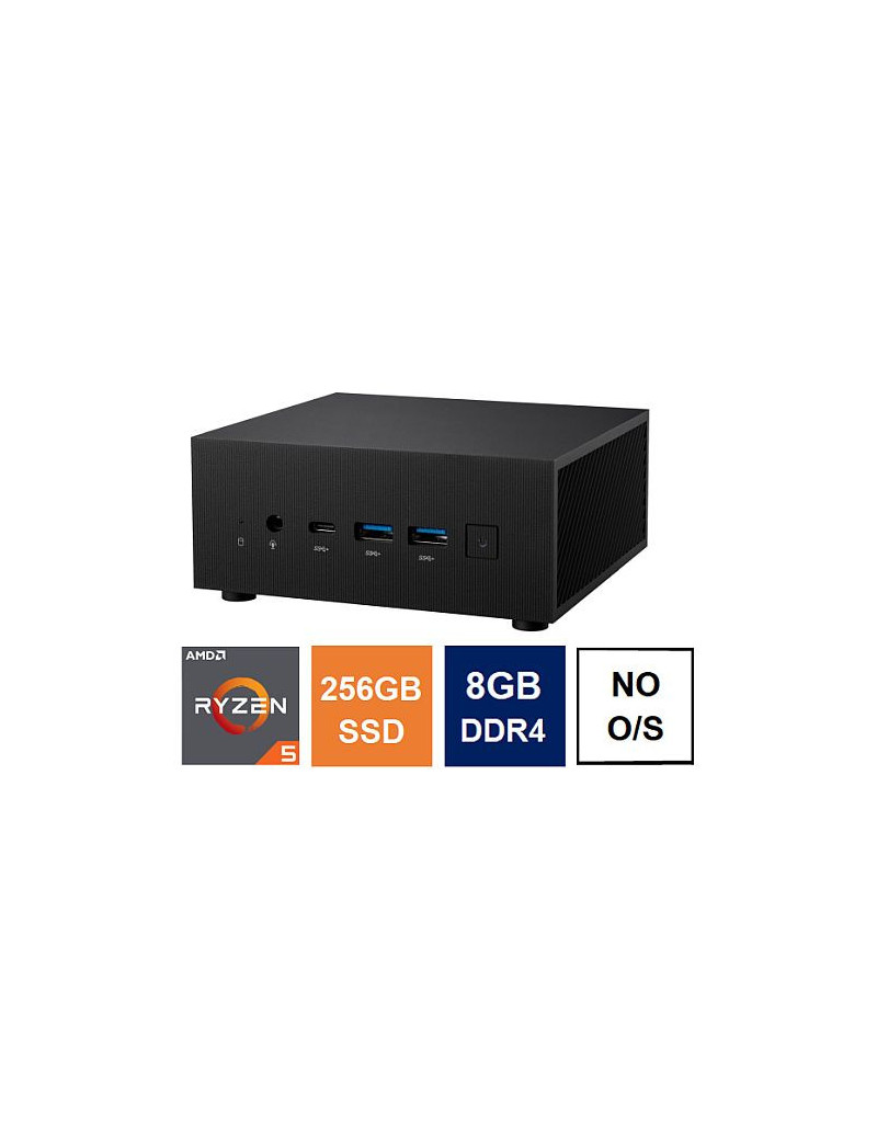 Spire Mini PC  Asus PN52 Case  Ryzen 5 5600H  8GB 3200MHz  256GB SSD  2.5G LAN  Wi-Fi 6E  HDMI  DP  USB-C  VESA Mountable  No Operating System