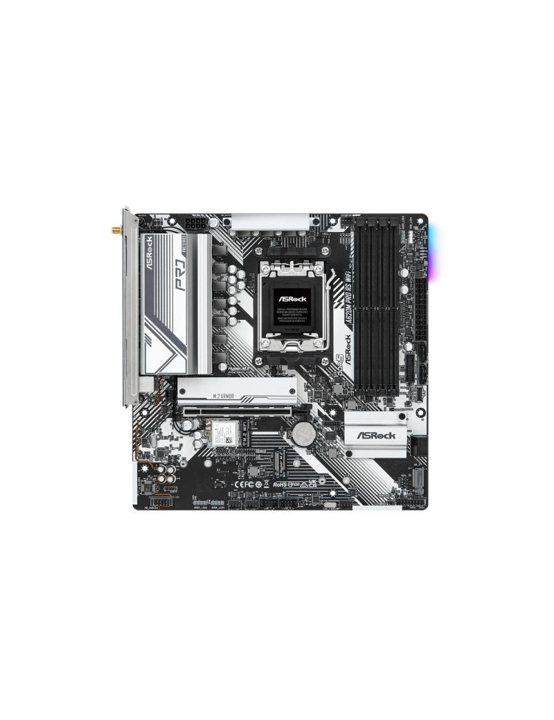 Asrock A620M PRO RS WIFI  AMD A620  AM5  Micro ATX  4 DDR5  HDMI  DP  Wi-Fi 6E  GB LAN  PCIe4  RGB  3x M.2