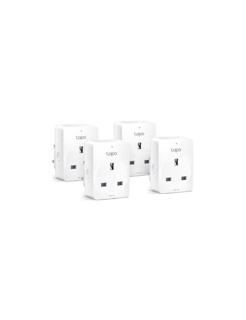 TP-LINK (TAPO P110 4-Pack) Mini Smart Wi-Fi Socket  Remote Access  Scheduling  Away Mode  Voice Control  Energy Monitoring