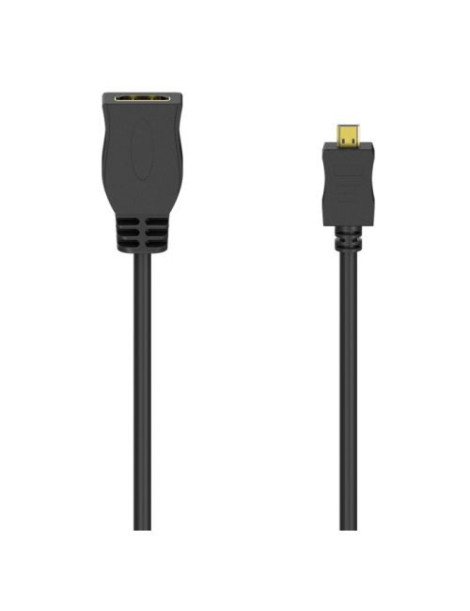 Hama HDMI Type-D (Micro) Male to HDMI Female Cable  Gold-Plated  10cm