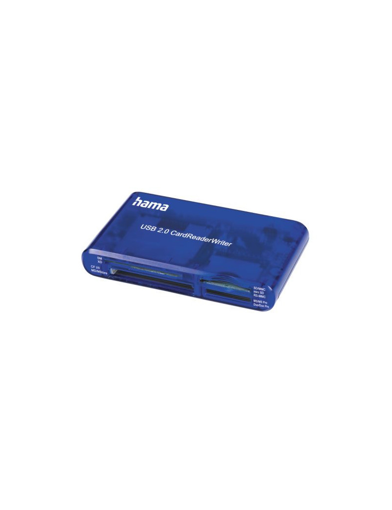 Hama External 35-in-1 USB 2.0 Card Reader  Blue  USB Powered