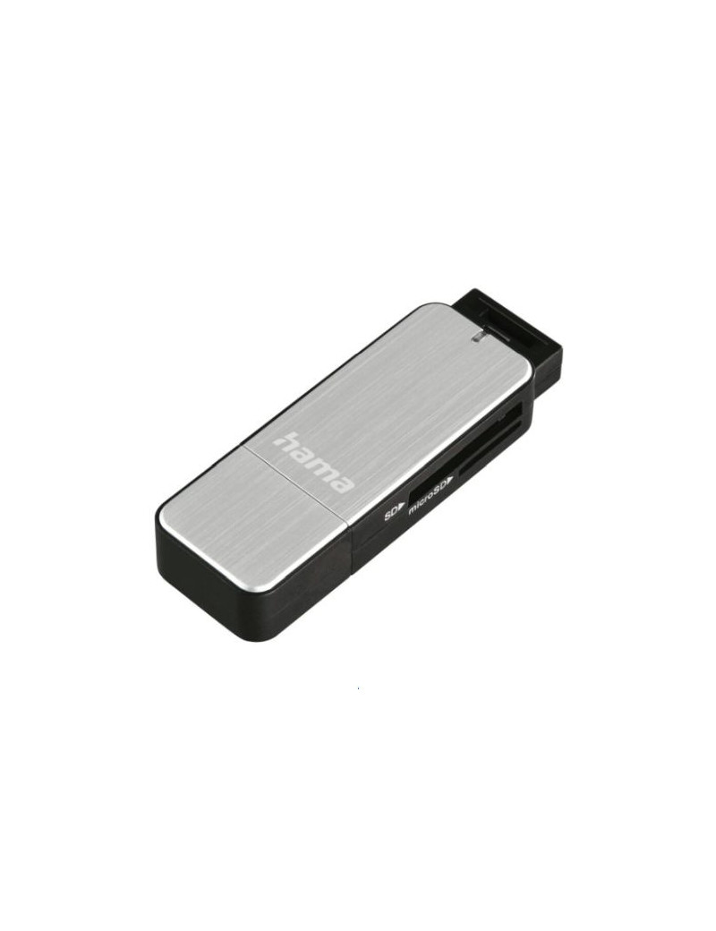 Hama External USB 3.0 Card Reader  SD/microSD  Silver  USB Powered