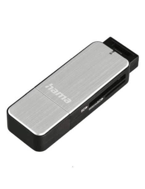 Hama External USB 3.0 Card Reader  SD/microSD  Silver  USB Powered