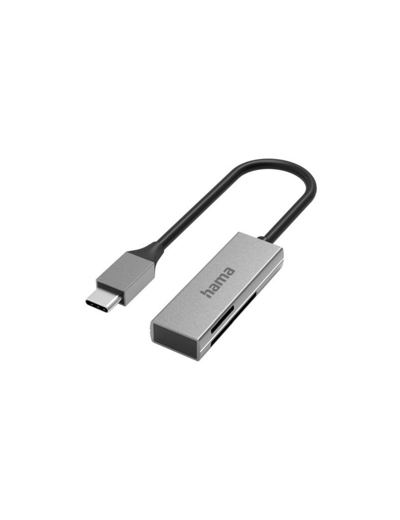 Hama External USB 3.0 Type-C Card Reader  SD/microSD  Aluminium  USB Powered