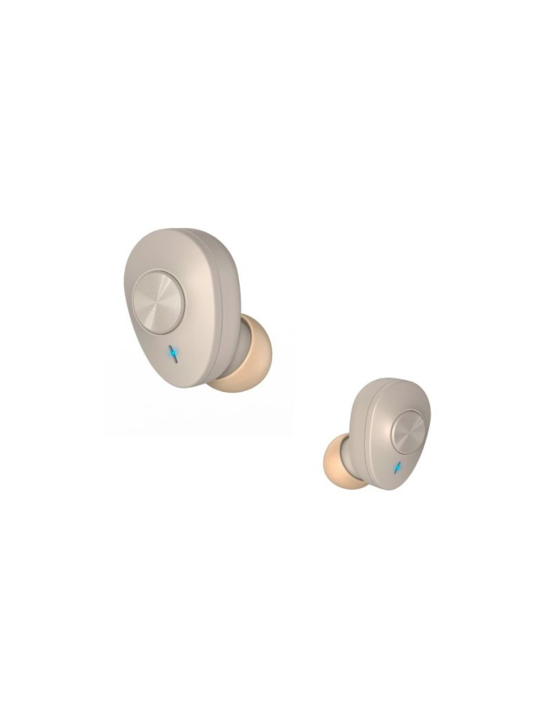 Hama (Freedom Buddy) Bluetooth Earbuds with Mic  Bass Boost  True Wireless  Touch Control  Voice Control  Charging Case  Beige