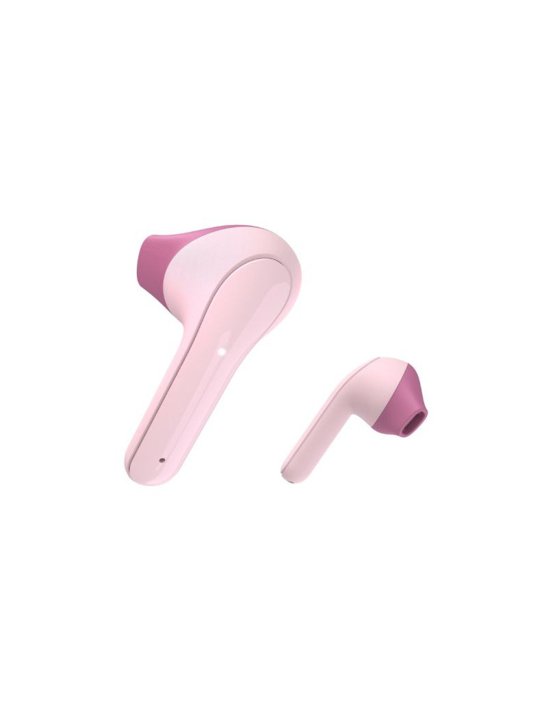 Hama (Freedom Light) Bluetooth Earbuds with Microphone  Touch Control  Voice Control  Charging/Carry Case Included  Pink