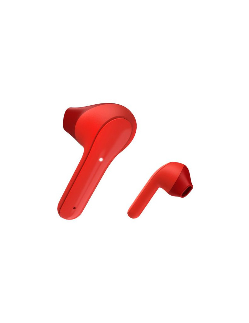 Hama (Freedom Light) Bluetooth Earbuds with Microphone  Touch Control  Voice Control  Charging/Carry Case Included  Red