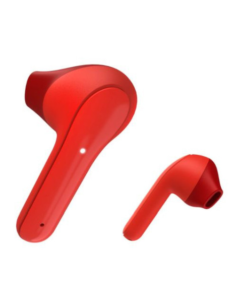 Hama (Freedom Light) Bluetooth Earbuds with Microphone  Touch Control  Voice Control  Charging/Carry Case Included  Red