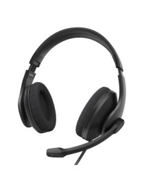 Hama (HS-USB300 V2) Lightweight Office Headset with Boom Mic  USB-A  Breathable Mesh  In-line Controls