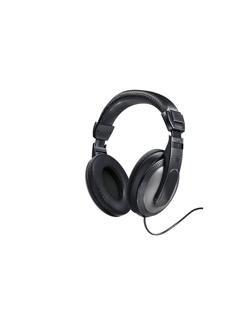 Hama (ShellTV) Headphones  3.5mm Jack (6.35mm Adapter)  40mm Drivers  6m Cable  Padded Headband  Black/Dark Grey