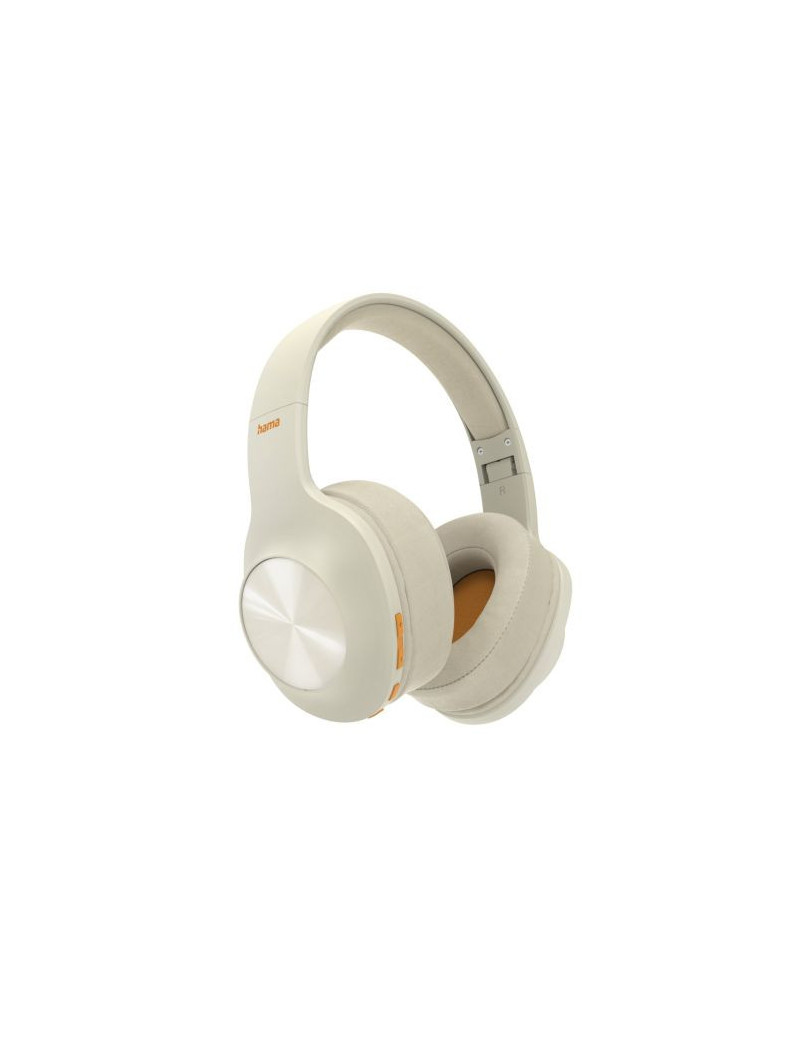 Hama (Spirit Calypso) Bluetooth Headset w/ Mic  Bass Boost  Foldable  Passive Noise Suppression  Up to 38hrs Battery  Beige