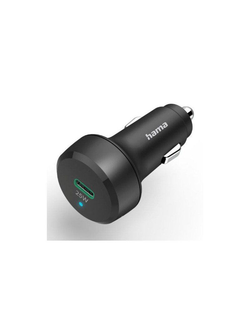 Hama USB-C Fast Charge Car Adapter  Power Delivery  Qualcomm 3.0  25W  Black