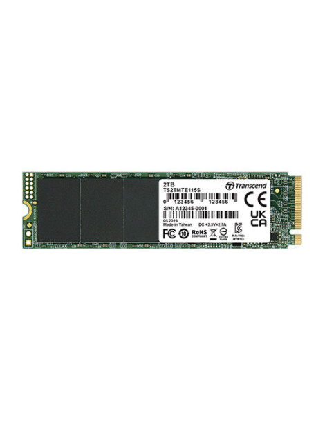 Transcend 2TB 115S M.2 NVMe SSD  M.2 2280  PCIe Gen3  3D NAND  R/W 3200/1900 MB/s  200K/250K IOPS