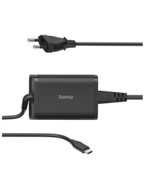 Hama Universal 65W EU Travel USB-C Notebook PSU  5-20V  Power Delivery  Auto Select  Hook & Cable Tie  *Euro Plug*