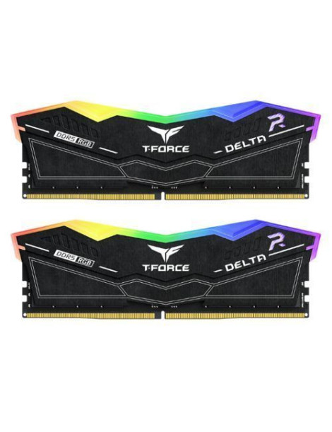 Team T-Force Delta RGB 48GB Kit (2 x 24GB)  DDR5  8000MHz (PC5-6400)  CL38  ECC  XMP 3.0  PMIC  DIMM Memory  Black