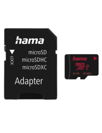 Hama 64GB MicroSDXC Card with SD Adapter  UHS-I Class 3  80MB/s