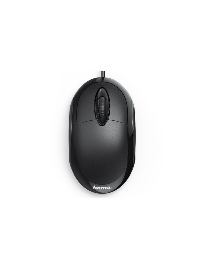 Hama MC-100 Compact Wired Optical Mouse  USB  3 Buttons  Black