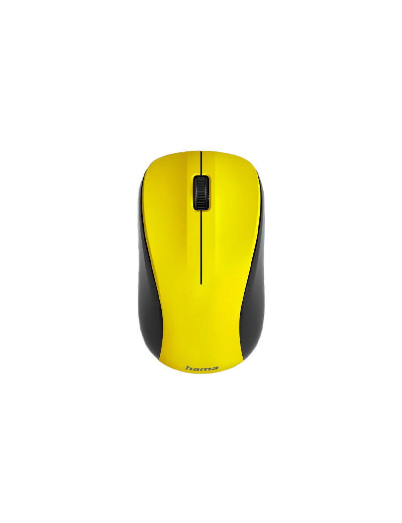 Hama MW-300 V2 Wireless Optical Mouse  3 Buttons  Quiet  Ambidextrous  Yellow/Black