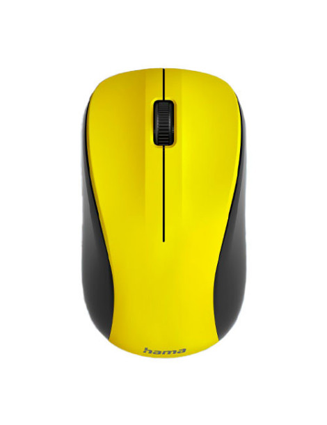 Hama MW-300 V2 Wireless Optical Mouse  3 Buttons  Quiet  Ambidextrous  Yellow/Black