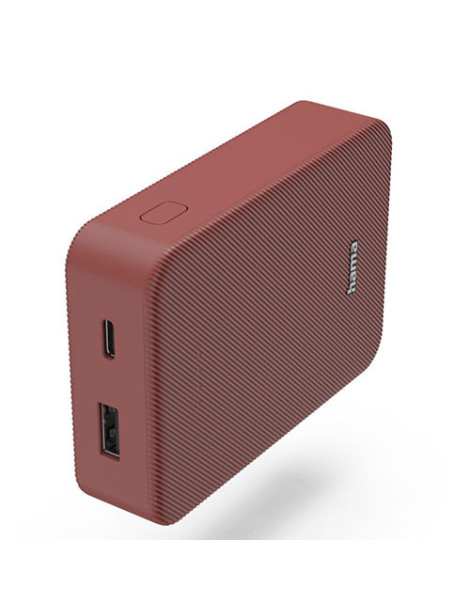 Hama Colour 10 Red 10000mAh Fast Charge Powerbank  USB-A & USB-C  LED Capacity Indicator