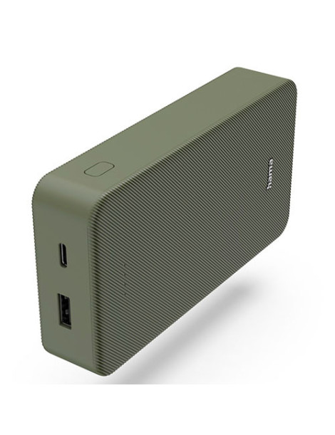 Hama Colour 20 Green 20000mAh Fast Charge Powerbank  USB-A & USB-C  LED Capacity Indicator