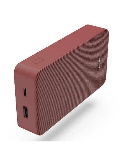 Hama Colour 20 Red 20000mAh Fast Charge Powerbank  USB-A & USB-C  LED Capacity Indicator