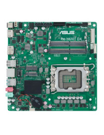 Asus PRO H610T D4-CSM - Corporate Stable Model  Intel H610  1700  Thin Mini ITX  2 DDR4 SO-DIMM  HDMI  DP  LVDS  19v DC in  1x M.2