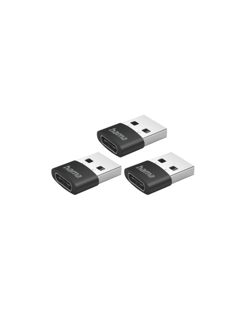 Hama USB 2.0 Adapter 3-Pack  USB-A Male to USB-C Female  480Mbps