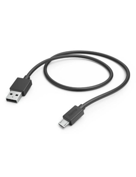 Hama USB-A to Micro USB Quick Charging Cable  USB 2.0  1 Metre  Black