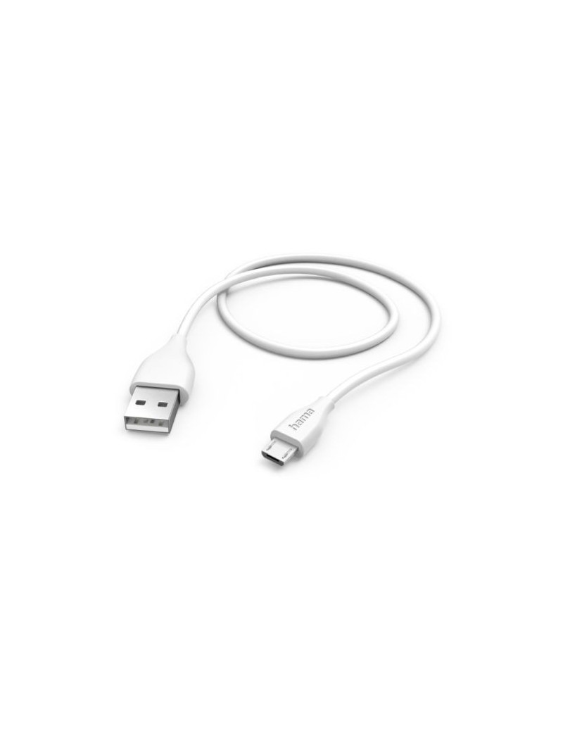 Hama USB-A to Micro USB Quick Charging Cable  USB 2.0  1.5 Metre  White