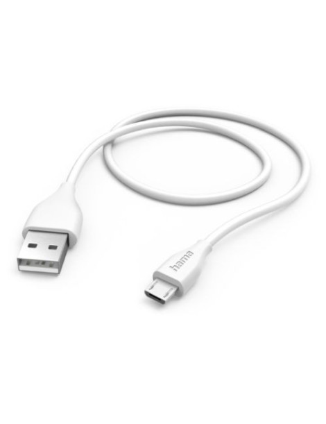 Hama USB-A to Micro USB Quick Charging Cable  USB 2.0  1.5 Metre  White