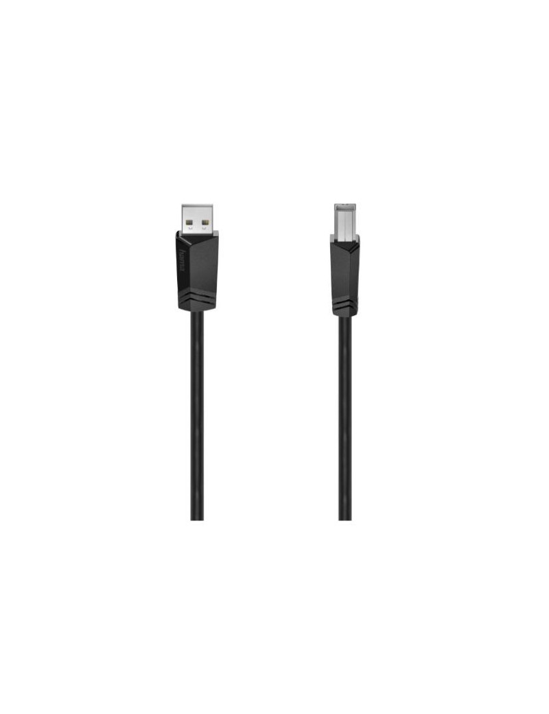 Hama USB-A to USB-B Cable  USB 2.0  1.5 Metre  Black