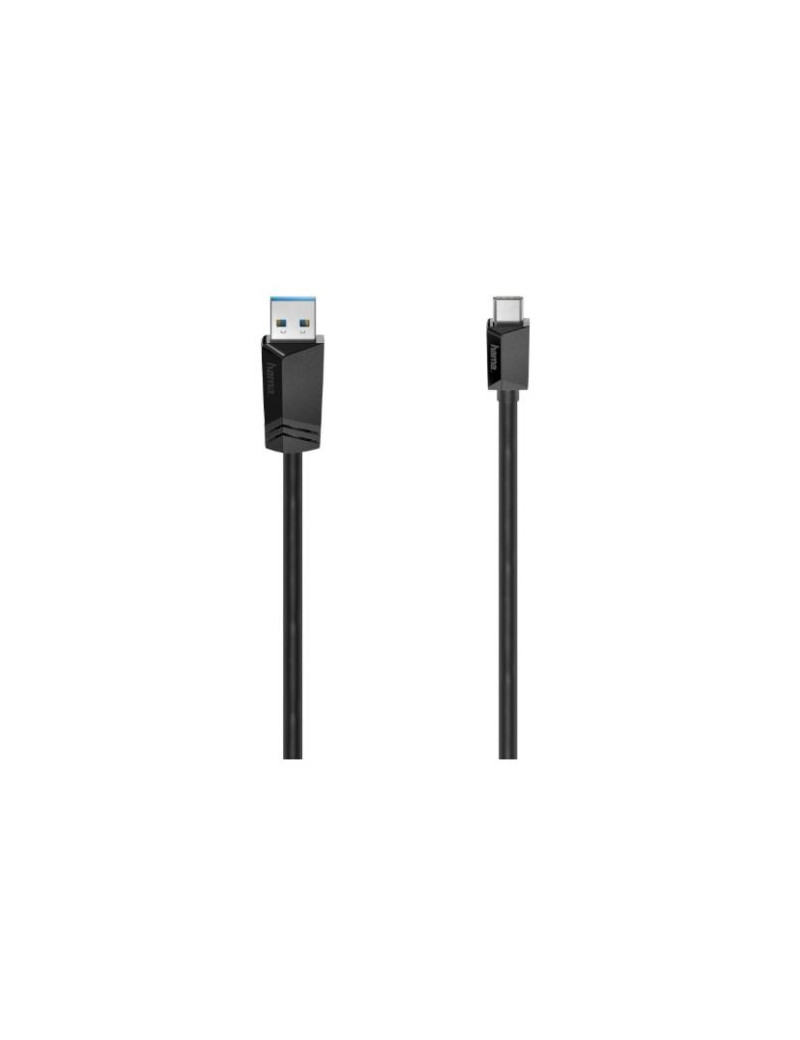 Hama USB-A to USB-C Cable  USB 3.2 Gen1  0.25 Metre  Black