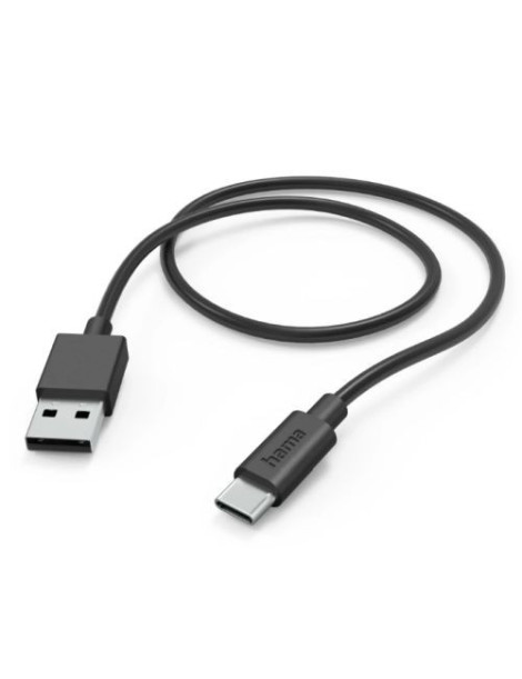 Hama USB-A to USB-C Quick Charging Cable  USB 2.0  1 Metre  Black