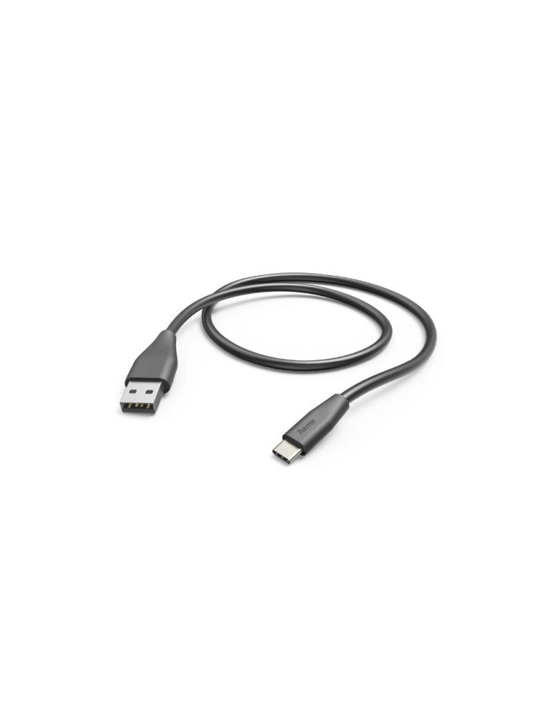 Hama USB-A to USB-C Quick Charging Cable  USB 2.0  1.5 Metre  Black