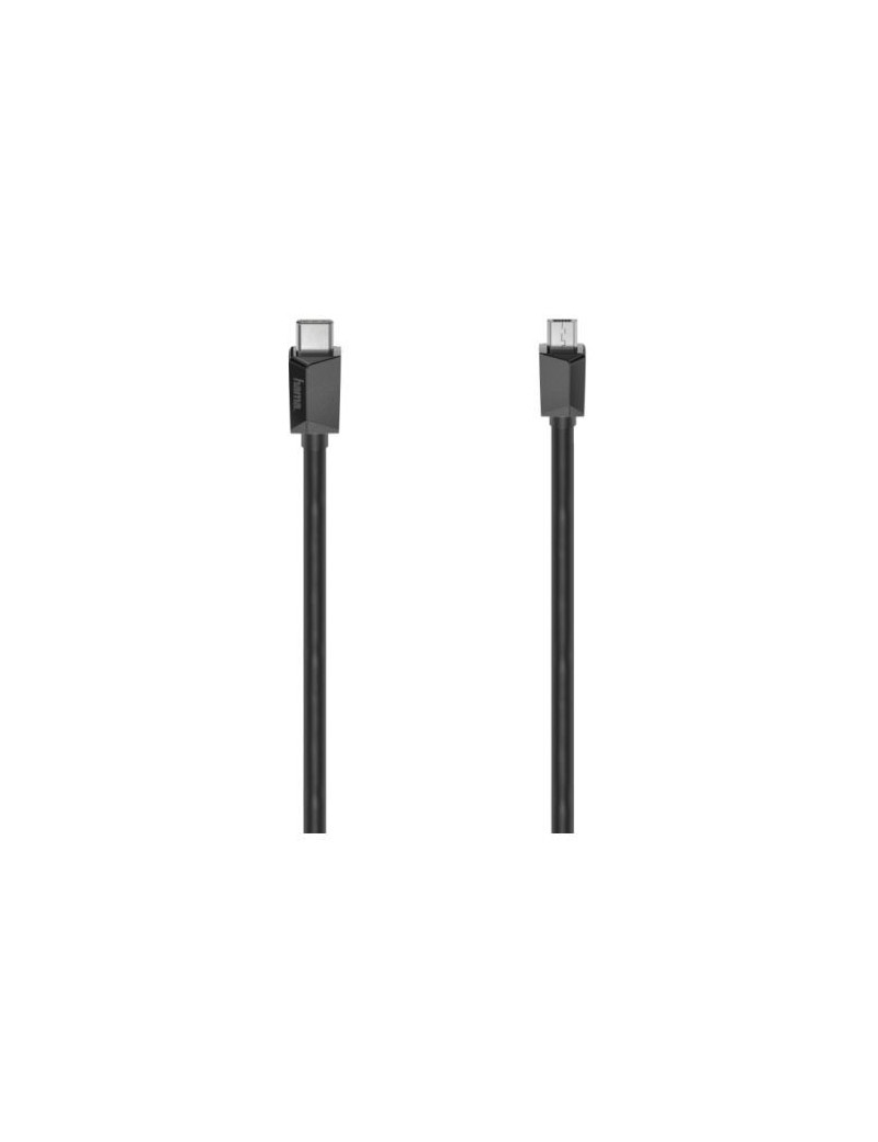 Hama USB-C Male to Micro USB Male  USB 2.0  0.75 Metre  Black