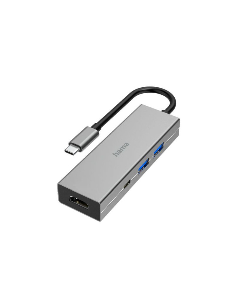 Hama 4-Port USB-C 3.2 Gen1 Hub w/ HDMI  2x USB-A  1x USB-C  1x HDMI  Aluminium