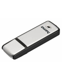 Hama Fancy 128GB USB 2.0 Memory Pen  Brushed Aluminium  Cap  Keyring  Black/Silver