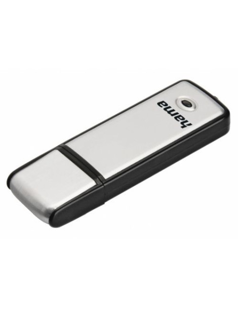 Hama Fancy 64GB USB 2.0 Memory Pen  Brushed Aluminium  Cap  Keyring  Black/Silver