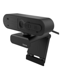 HamaC-600 Pro FHD Webcam with Mic  1080p  30fps  Auto-Focus  Lighting Adjustment  Stand/Clamp