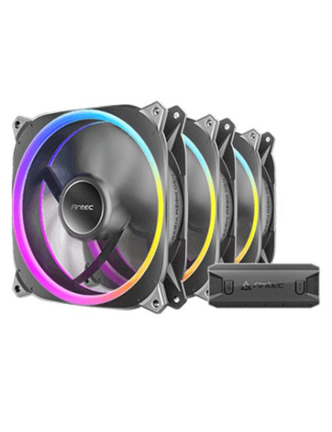 Antec Neo Prizm T3 120 ARGB PWM 12cm Case Fans (3-Pack)  30mm Thick  ARGB & PWM Fan Controller  Hydro Bearing  600-2000 RPM  Black